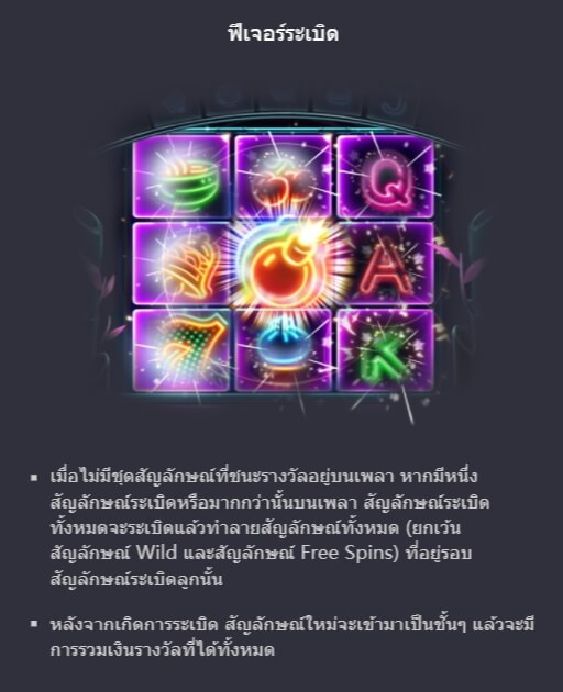 รูปแบบของโบนัสพิเศษจาก SLOT PG ฮิปฮอปแพนด้า